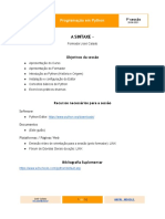 Introdução Python Sintaxe Variáveis Funções