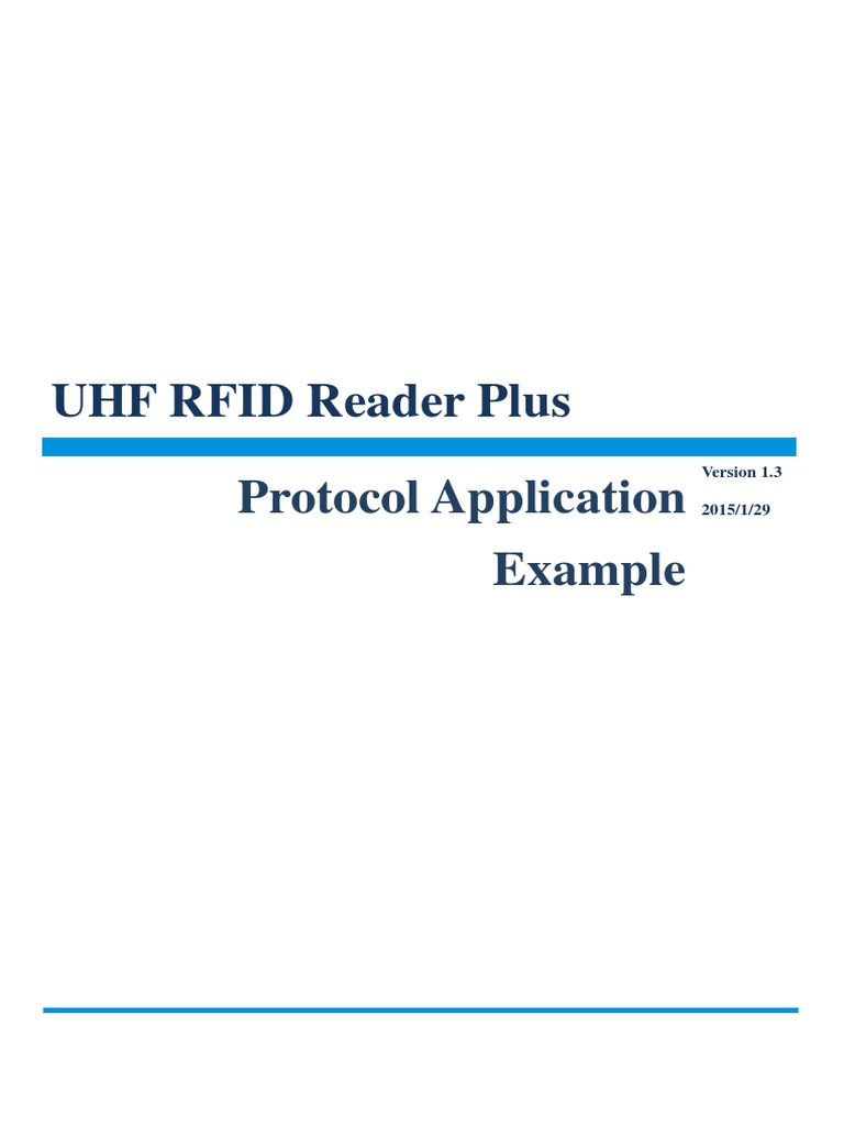 Uhf Rfid Reader Plus Protocol Application Example V1 3 En Pdf