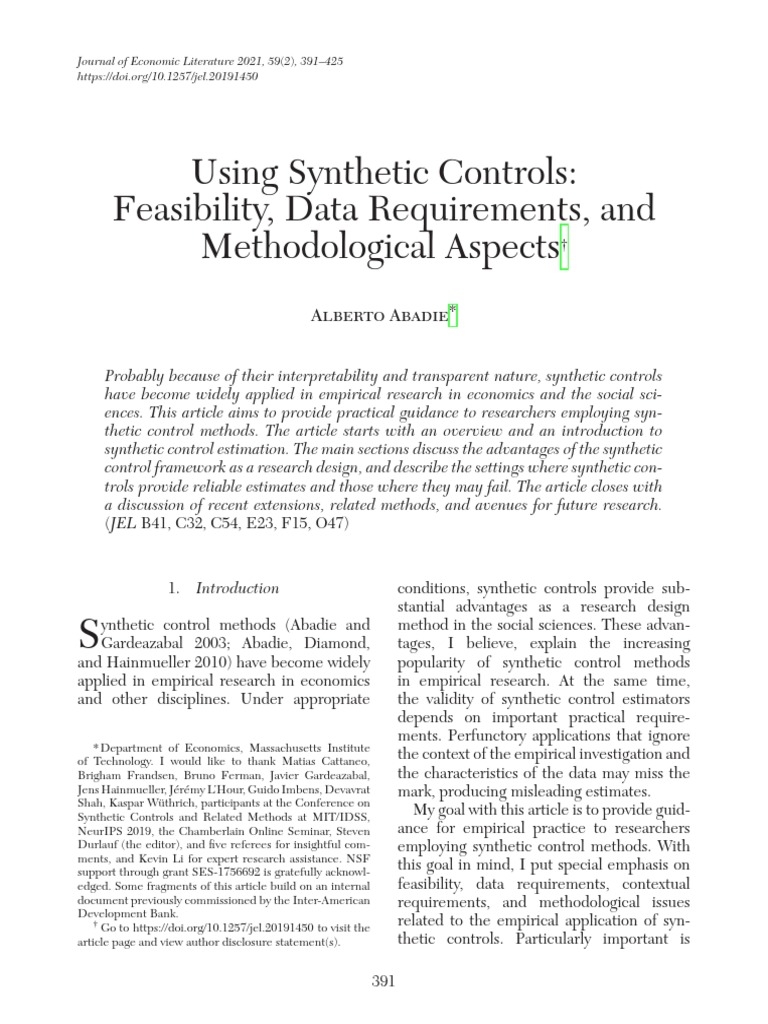 Using Synthetic Controls PDF Dependent And Independent Variables Gross Domestic Product
