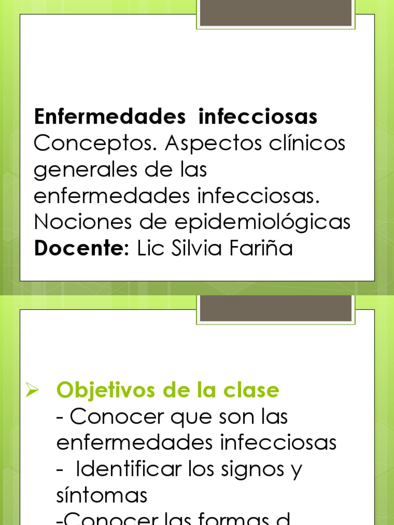 Enfermedades Infecciosas Clase 1 Pdf Infección Virus