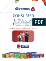 2022 Consumer Price List