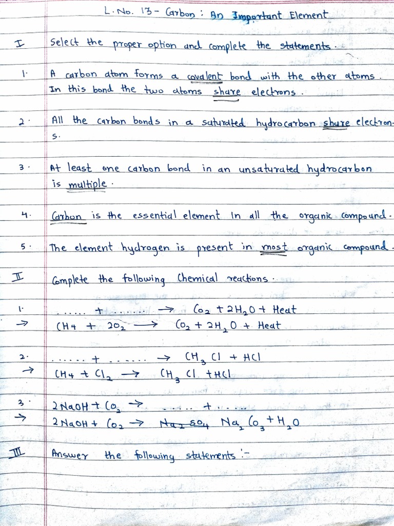 Science I Lesson 13 Notes PDF | PDF | Carbon | Chemical Compounds