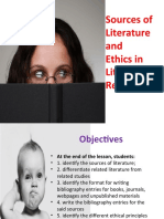 Sources of Literature and Ethics in Literature Review