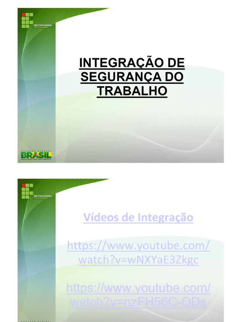 INTEGRAÇÃO DE SEGURANÇA DO TRABALHO - PDF Download Grátis PDF | PDF