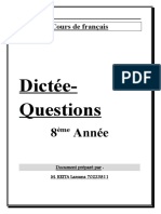 DICTEE QUESTIONS 8 ANNNEE