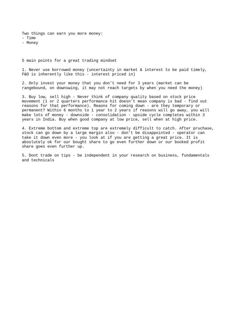 Trading Mindset | PDF