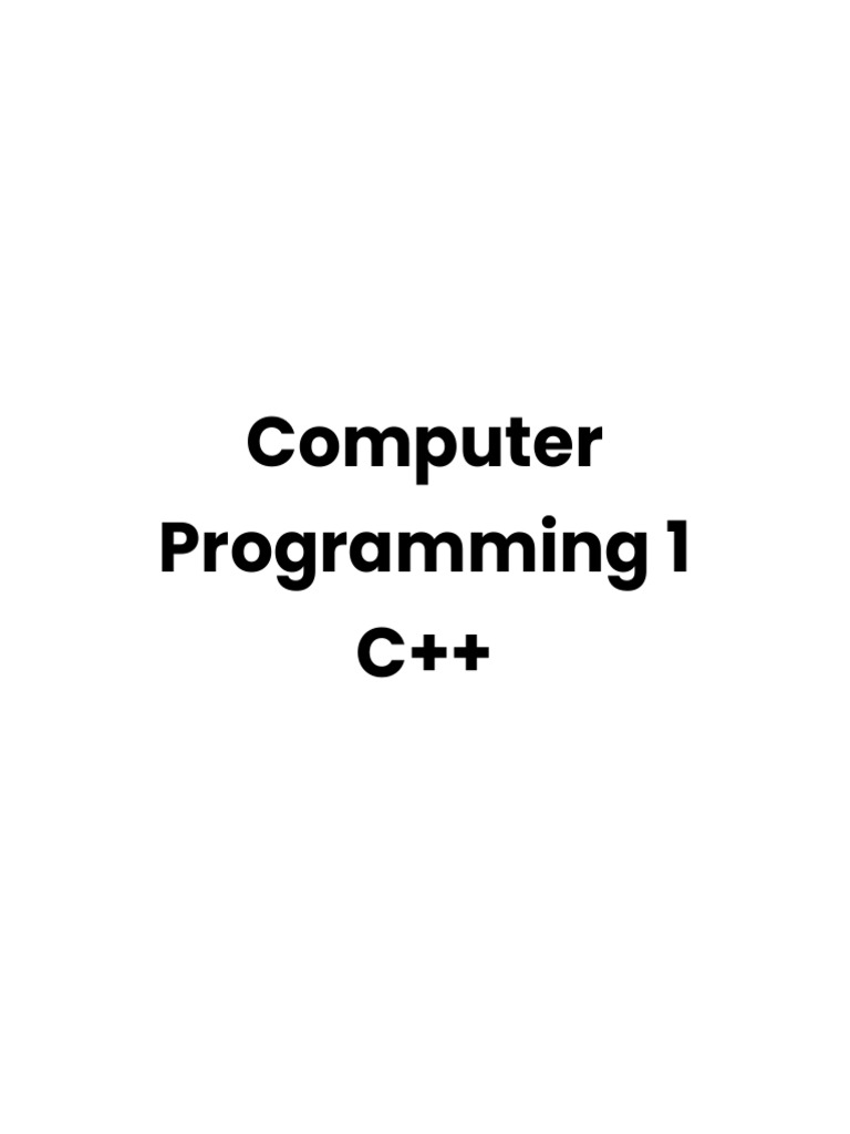 Computer Programming 1 - C++ PDF | Download Free PDF | Parameter ...