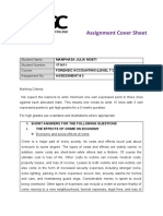 Assignment Cover Sheet for Forensic Accounting