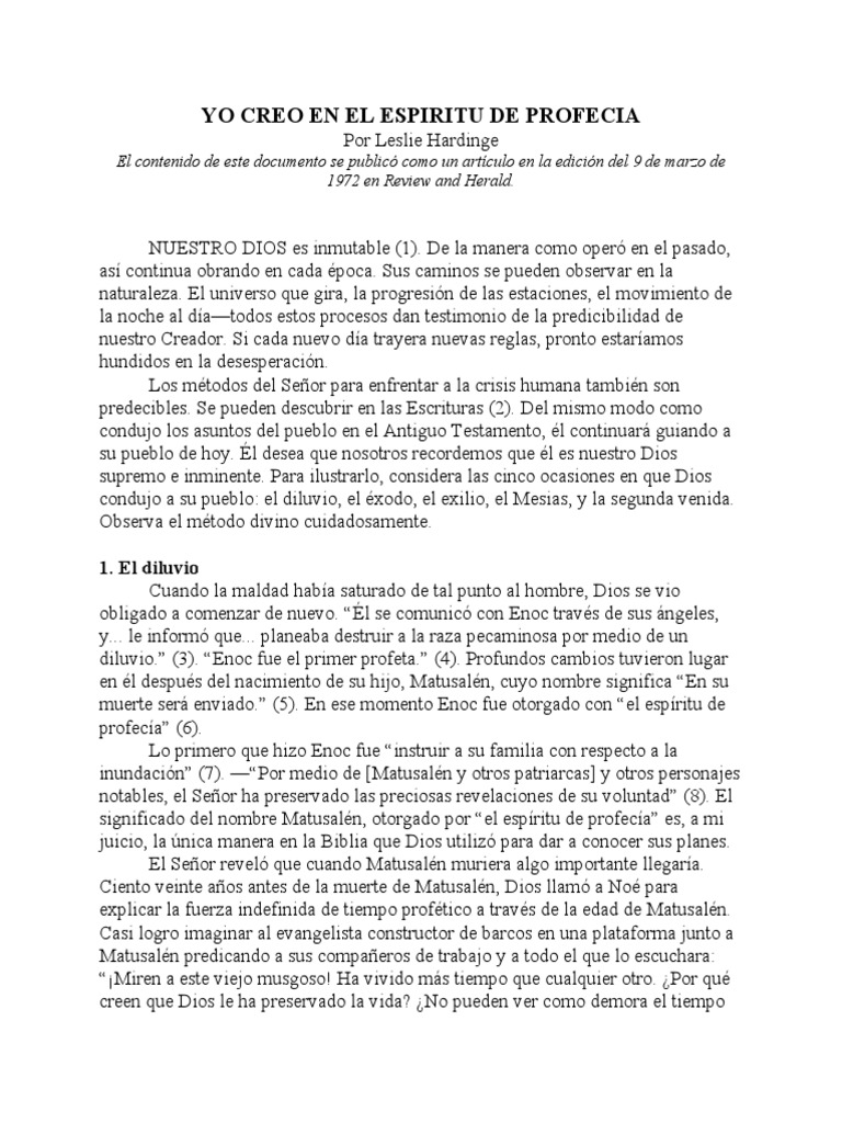 Yo Creo en El Espíritu de Profecía | PDF | Daniel (figura bíblica ...