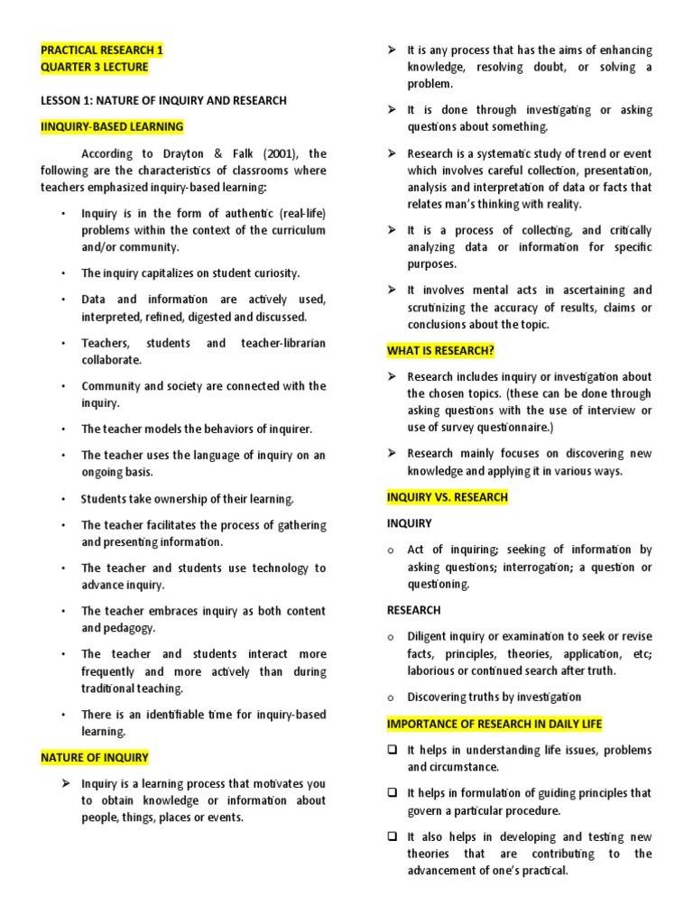 Q3 prac1 lecture lesson1 pdf inquiry based learning scientific method