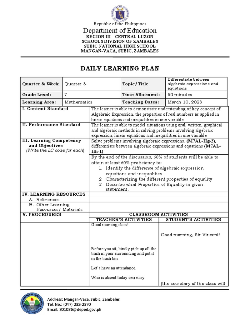 Teaching Linear Equations in Grade 7 | PDF | Equations | Multiplication