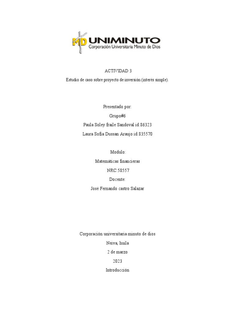 ACTIVIDAD 3 Matemáticas Financieras | PDF | Tasas de interés | Bancos