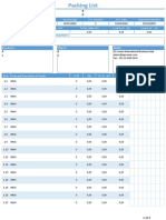 Packing List Model B