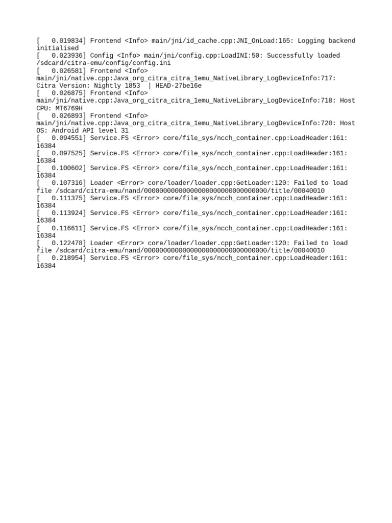Citra Emulator Log Analysis | PDF | Computers