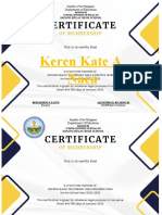 Certificate of Sports Membership
