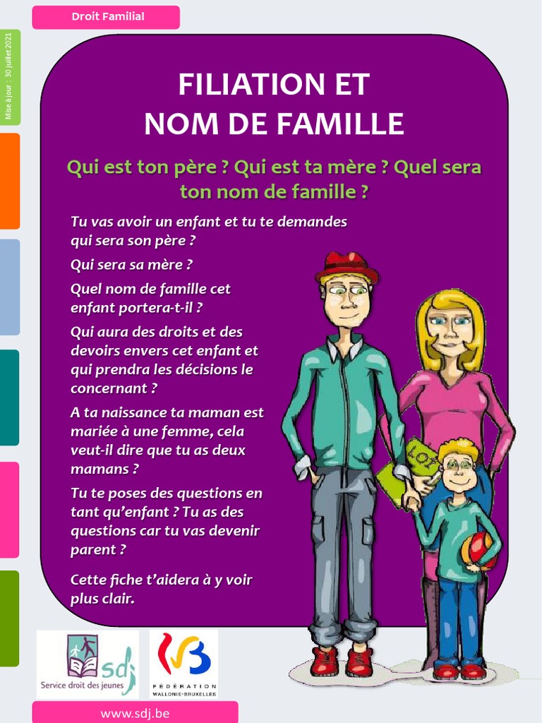 Filiation Nom de Famille Trame PDF Mariage Certificat de naissance