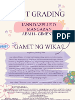 First Grading: Jann Dazelle O. Mangaran Abm11-Gimenez