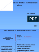 Testes Específicos de Insumos Farmacêuticos Ativos