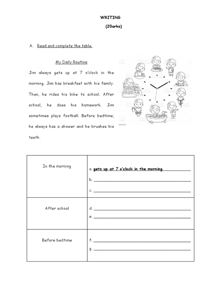 Mid year test year 3 writing pdf