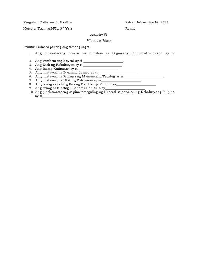 Fill in The Blanks 1 PDF
