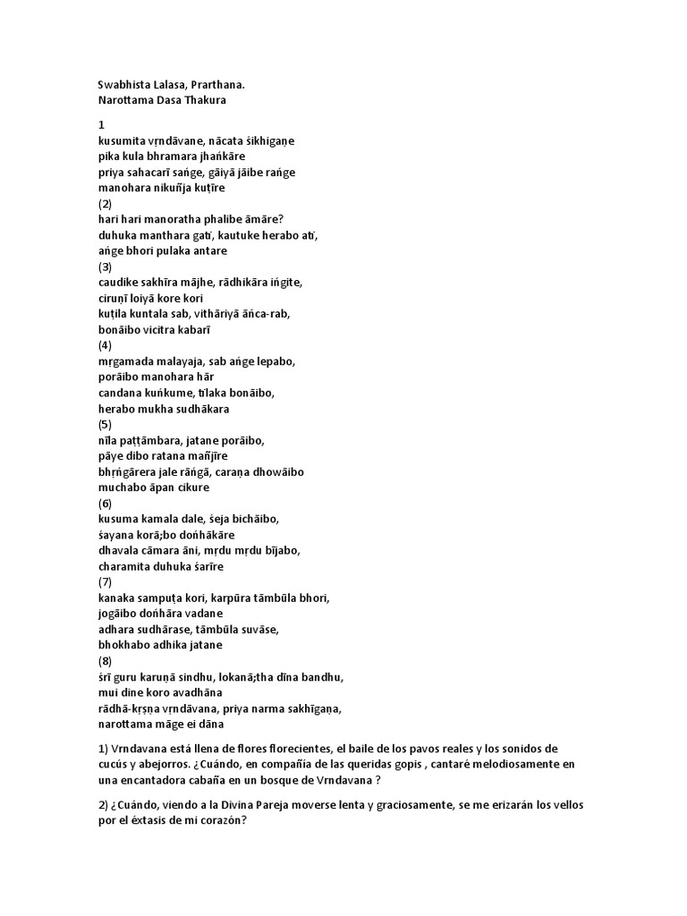 Kusumita Vrindavane Letra y Traduccion PDF
