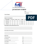 Tyre Requsition Form