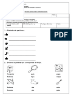 Prueba Lenguaje Letra P