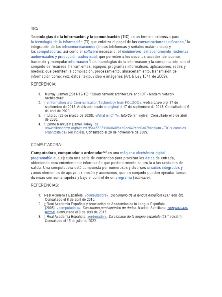Tecnologías de Información y Comunicación | PDF | Tecnologías de la ...
