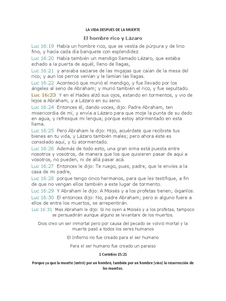 La Vida Después de la Muerte | PDF | Mitología | Creencia religiosa y ...