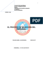 EL PROCESO DE SELECCIÓN DE PERSONAL I.