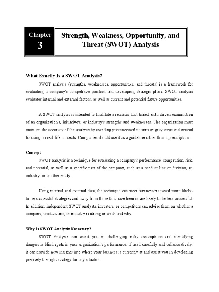 Chapter 3 Swot Analysis Pdf Swot Analysis E Commerce