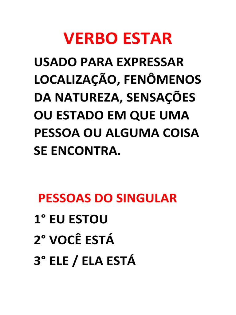 Verbo Estar | PDF