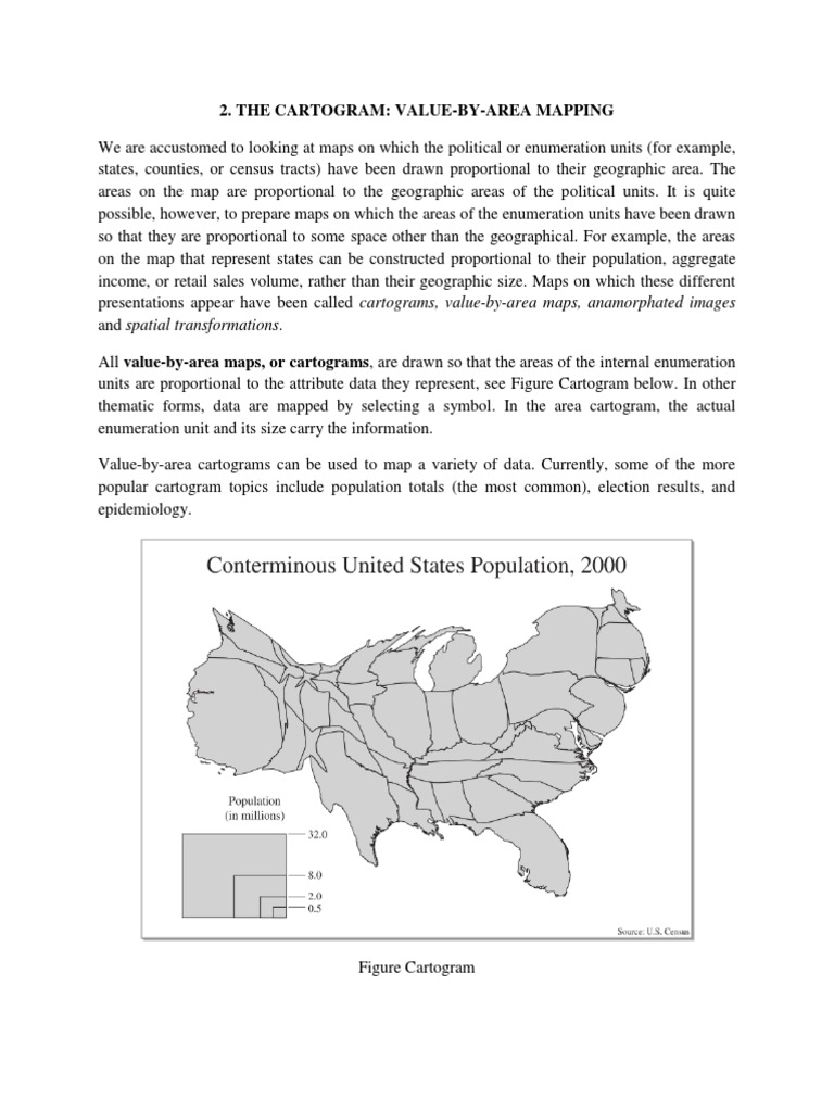 Quantative Mapping - (B) - THE CARTOGRAM - VALUE-BY-AREA MAPPING | PDF ...