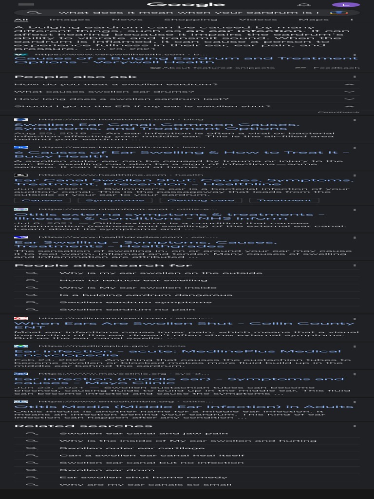 What Does It Mean When Your Eardrum Is Really Swollen Google Search