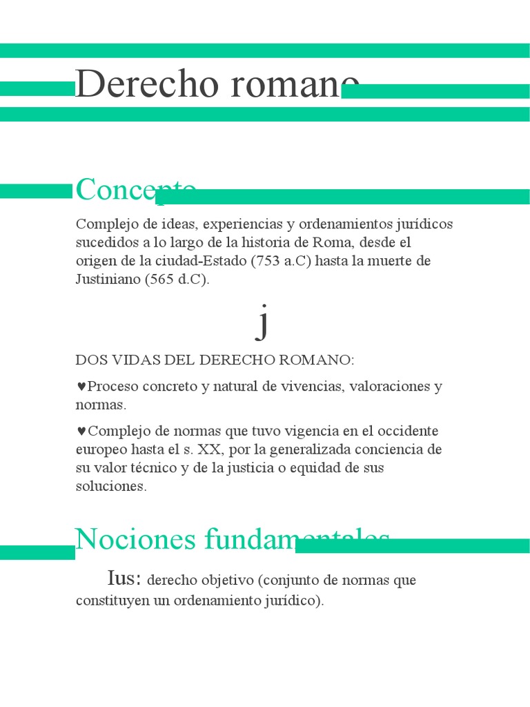Derecho Romano RESUMEN | PDF | Roma antigua | imperio Romano