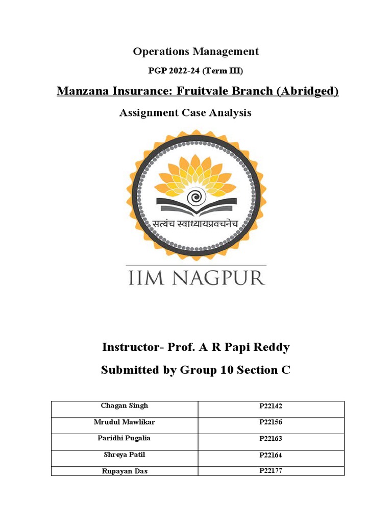 Manzana Insurance Case Analysis | PDF | Insurance | Economies