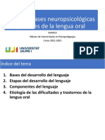 Bases neuropsicológicas del lenguaje oral