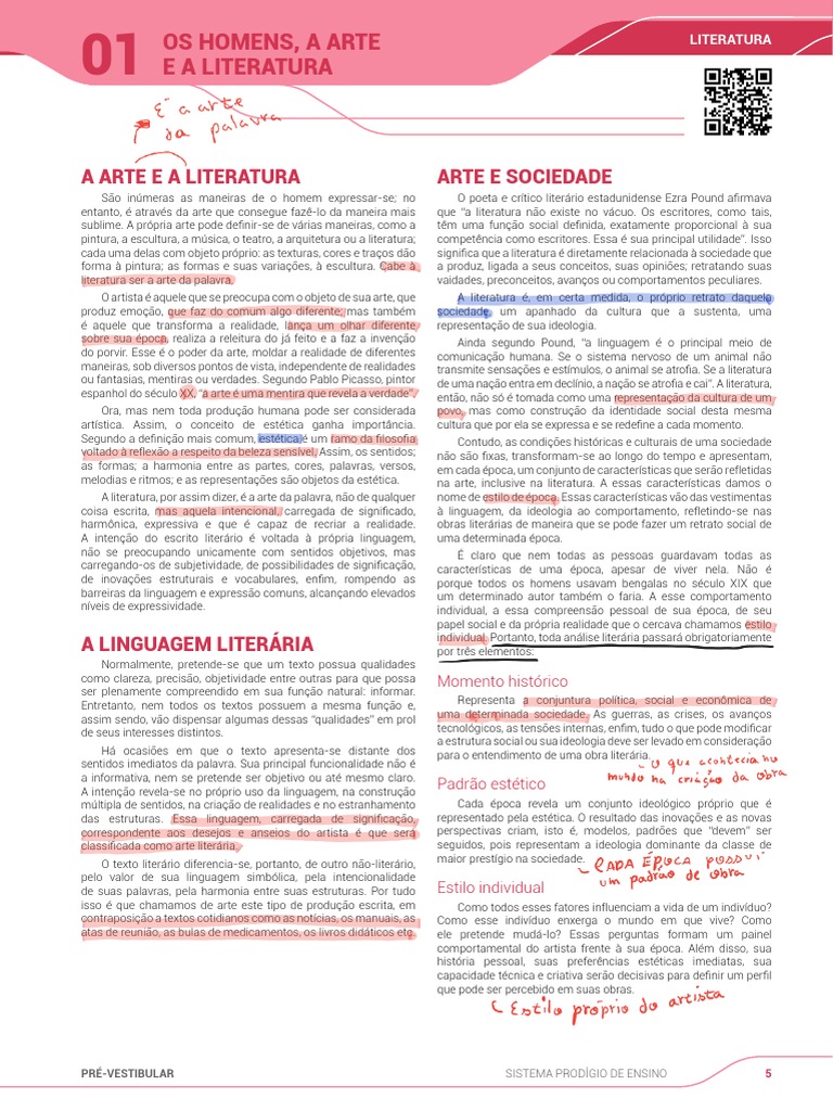 A Arte e Os Homens PROENEM | PDF | Sociologia | Estética
