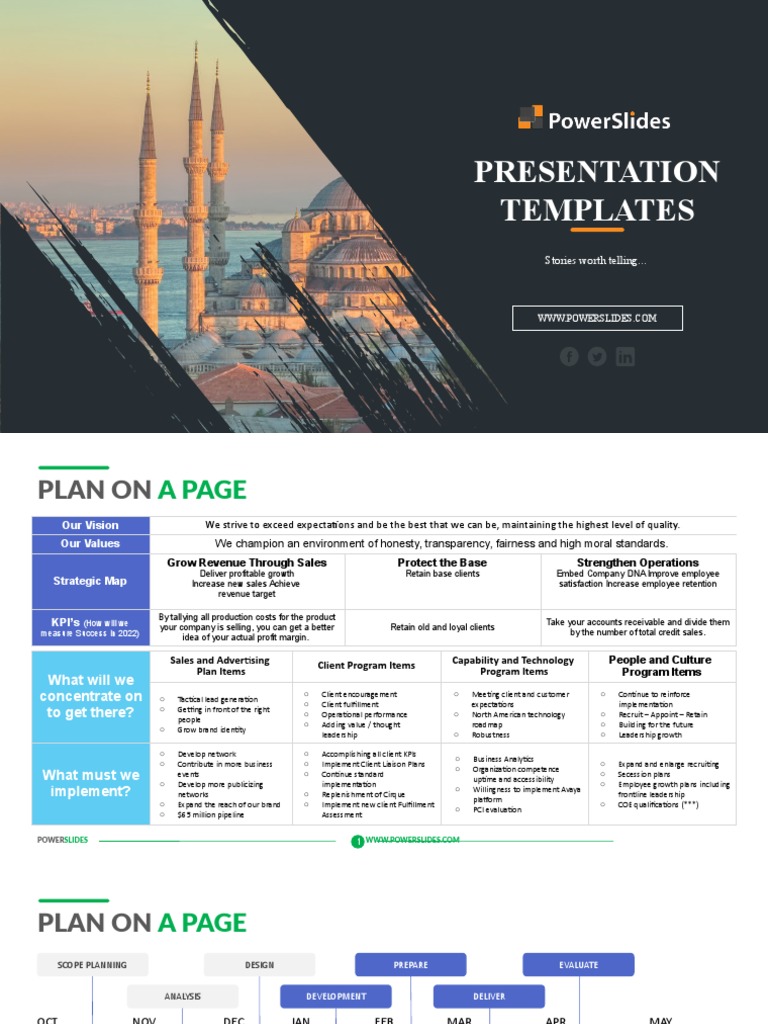 Plan On A Page Template | PDF | Sales | Performance Indicator