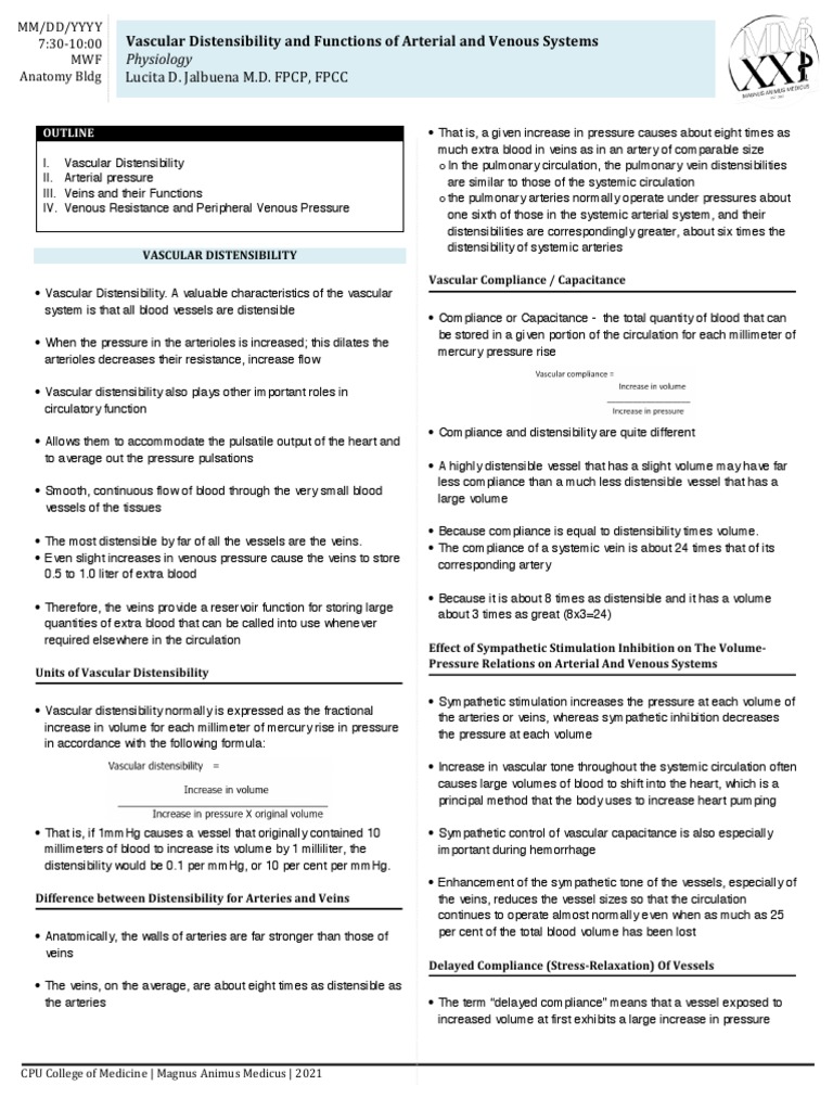 Trans - Physio (Vascular Distensibility) | PDF | Blood Pressure | Vein