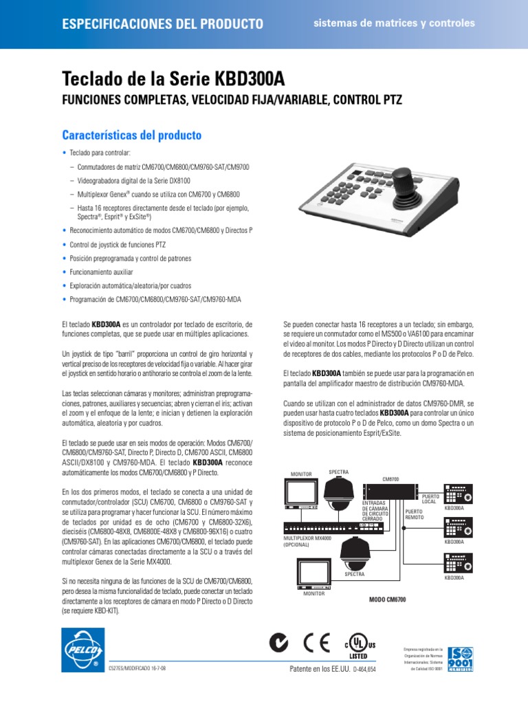 KBD300A Keyboard Specification Sheet Spanish PDF | PDF | Teclado ...