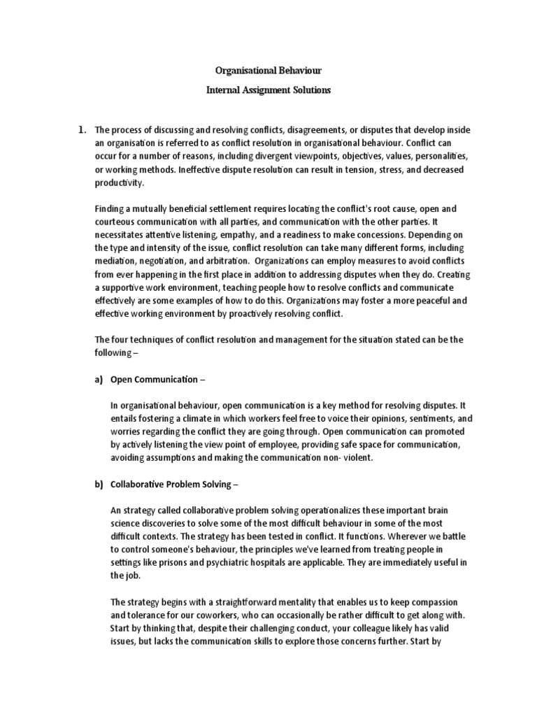 Conflict Resolution in Organizations | PDF | Self-Improvement