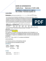 Practica 3.7: Diseño de Experimentos Nombre: Jhoan Padilla Perez Matricula: 17-SIIT-1-028