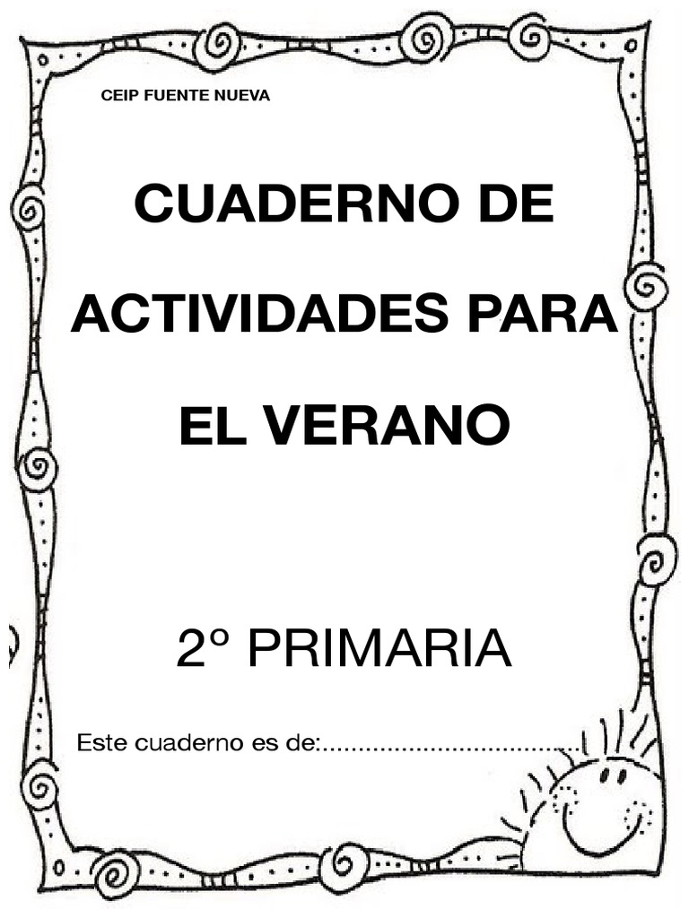 Cuaderno de Actividades Verano 2º Primaria | PDF | Métodos y materiales ...