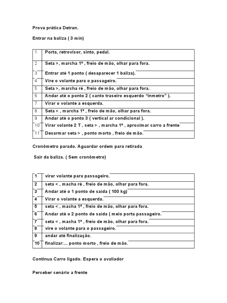 Guia da Prova Prática do Detran | PDF | Veículos | Veículo motorizado