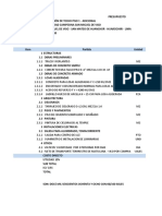 Presupuesto ampliación techo piso 1 - Comunidad San Miguel de Viso