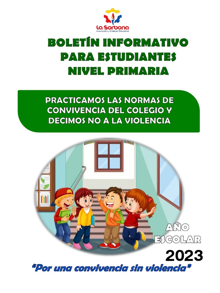 Normas de Convivencia Escolar 2023 | PDF | Salón de clases | Violencia