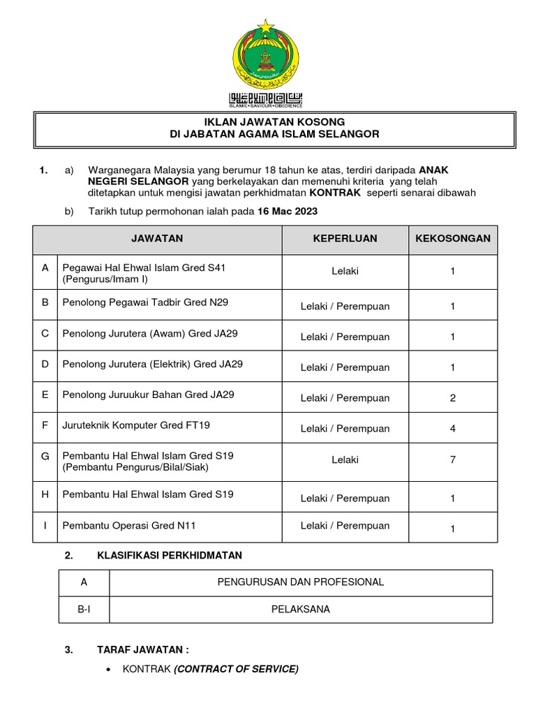 Iklan Jawatan Kosong Di Jais PDF