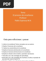 El Proceso de Enseñanza. (Fib-122) Pedagogia