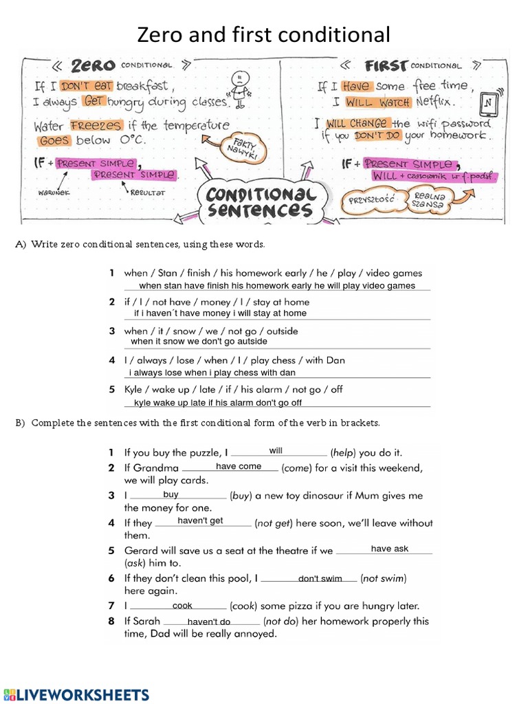 Zero and First Conditional Exercises | PDF